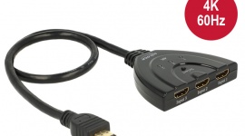 Trzy źródła, jeden ekran - przełącznik Delock HDMI UHD LIFESTYLE, IT i technologie - Wykorzystujesz w pracy lub domu więcej niż jedno źródło obrazu, ale ogranicza cię liczba ekranów, jaką możesz zastosować? A gdyby tak użyć tylko jeden monitor lub telewizor do wyświetlenia trzech różnych obrazów z dowolnych urządzeń?