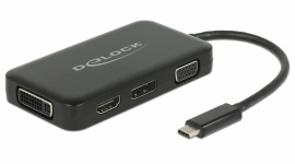Delock: adapter o czterech różnych wyjściach wideo LIFESTYLE, IT i technologie - Liczba aktualnie używanych rodzajów interfejsów wideo jest dość wysoka. Można jednak mieć dostęp do wszystkich, dzięki jednemu, sprytnemu urządzeniu.
