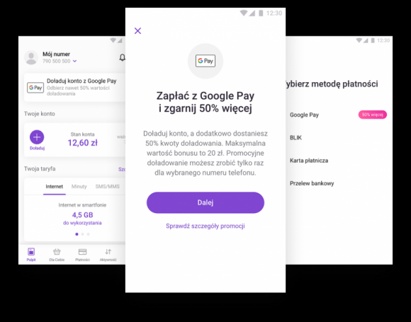 Doładuj konto w aplikacji Play24 z Google Pay i odbierz bonus od Play