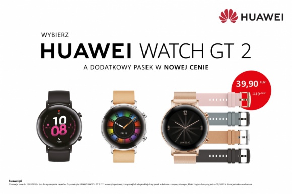 ¬Kup Huawei Watch GT 2 w wersji 42 mm i dobierz dodatkowy pasek w dobrej cenie