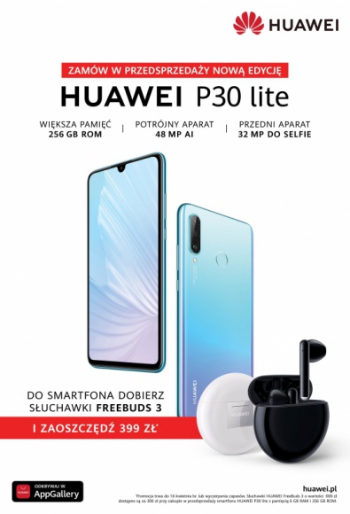 Nowy P30 lite z większą pamięcią w promocji ze słuchawkami FreeBuds 3