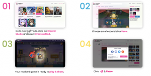 fot. now.gg – Create a game mod – Simple 4 step process Nowość na rynku gier mobilnych – BlueStacks uruchamia Creator Studio & Creator Hub